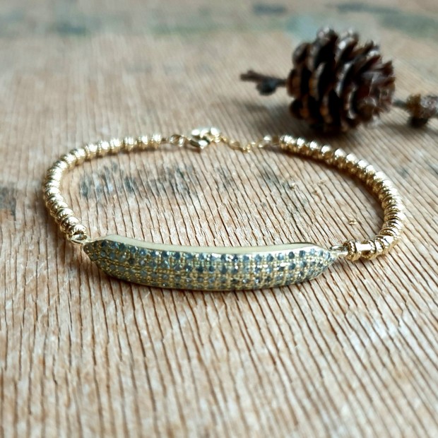 5 Octobre sidabro apyrankė su deimantais 